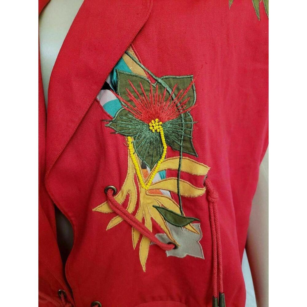Marc D'Alcy Sleeveless Bolero Art to wear Embellished Vintage women's Top Sz 8 - Picture 2 of 9